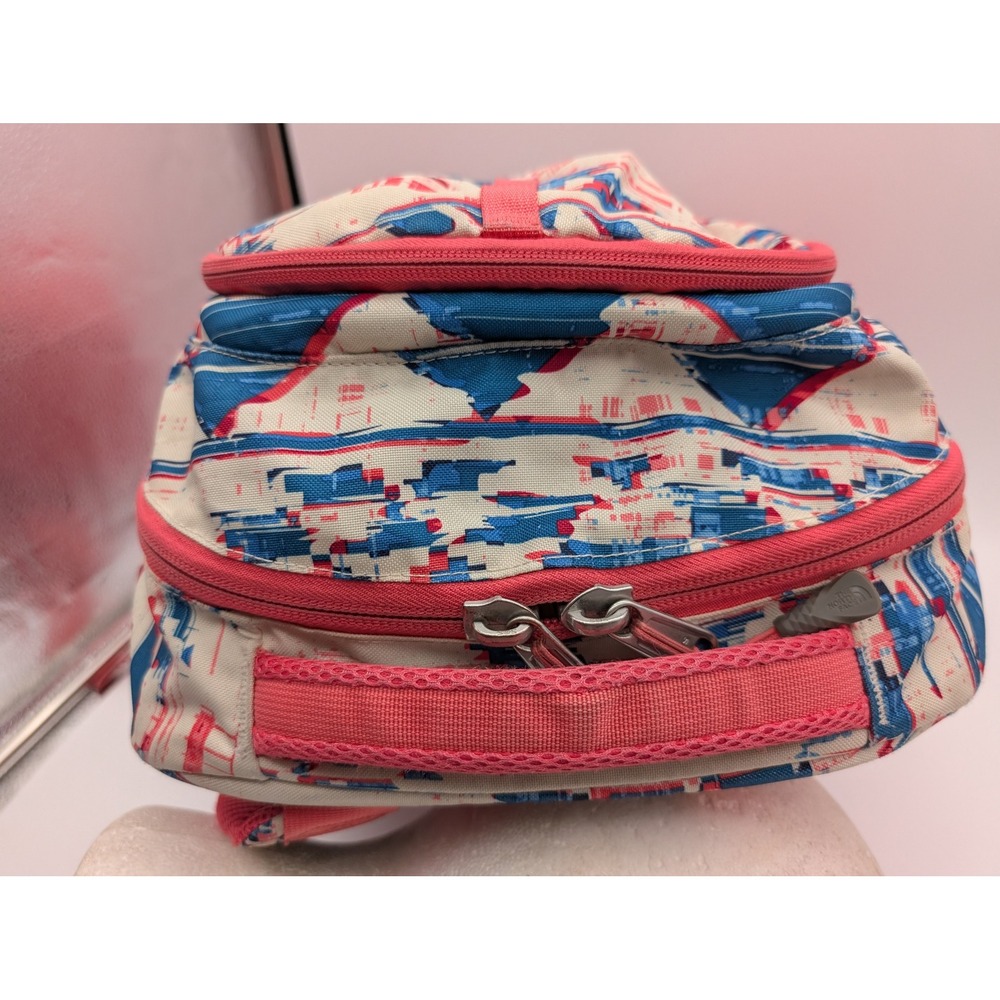 The North Face Jester Backpack Red Blue White Glitch Print Geometric Daypack - Picture 8 of 12